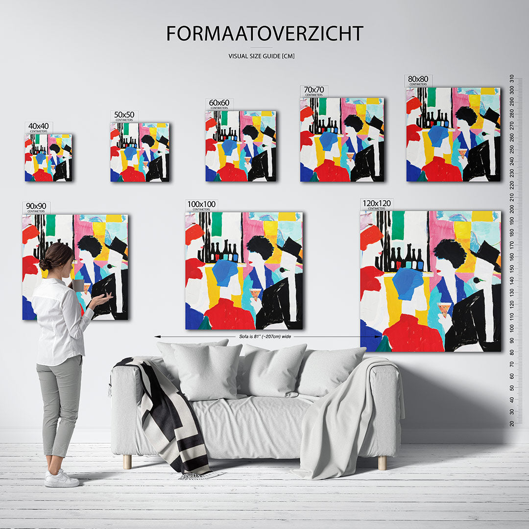 Kleurrijke figuren Kunstwerk