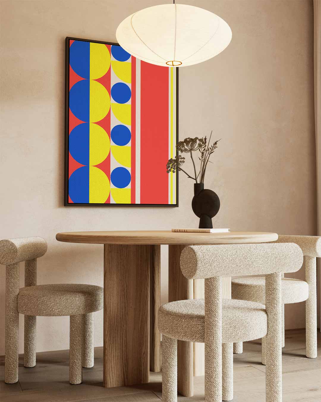 Kleurrijke Geometrische Abstractie Kunstwerk-canvas-dibond-plexiglas-wanddecoratie-WallArtistic