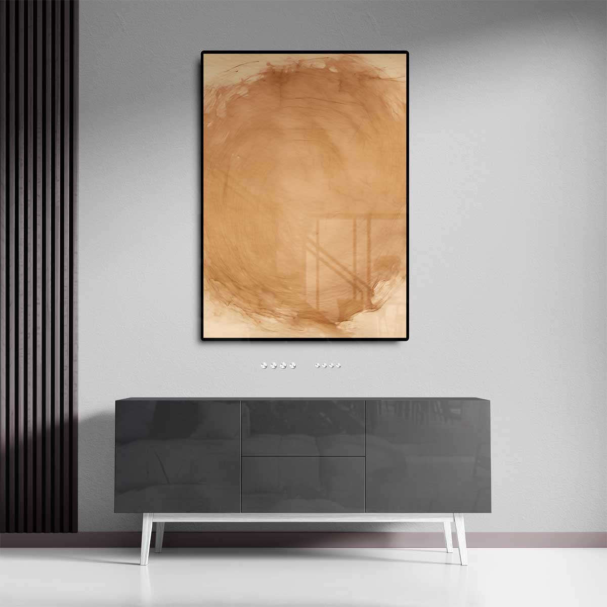 Zachte Okratonen Waterverf Kunstwerk-canvas-dibond-plexiglas-wanddecoratie-WallArtistic