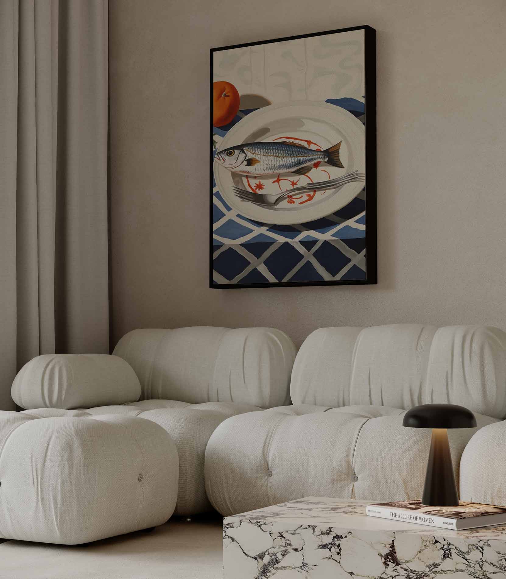 Zeevruchten Op Een Bord Kunstwerk-canvas-dibond-plexiglas-wanddecoratie-WallArtistic