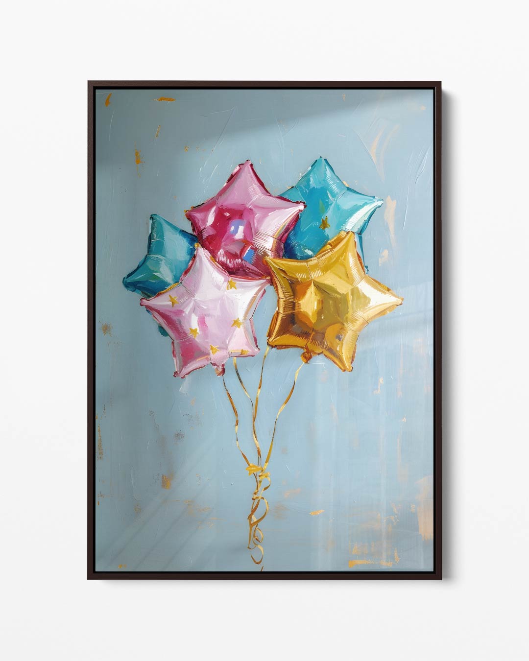 Vrolijke Sterrenballonnen Kunstwerk-canvas-dibond-plexiglas-wanddecoratie-WallArtistic