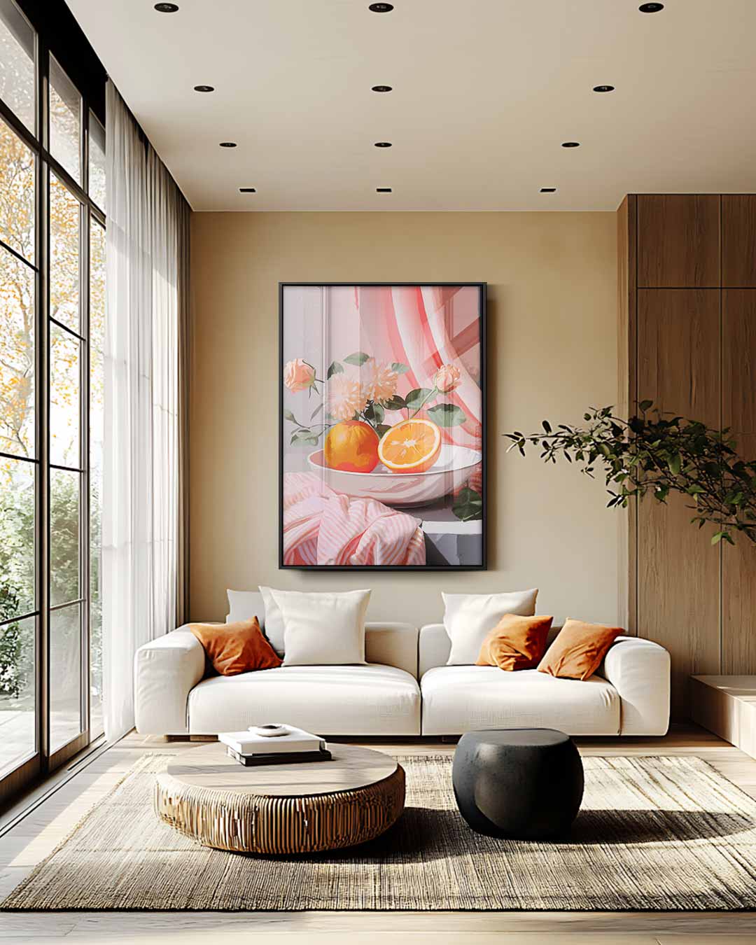 Zonnige Stilleven Collage Kunstwerk-canvas-dibond-plexiglas-wanddecoratie-WallArtistic