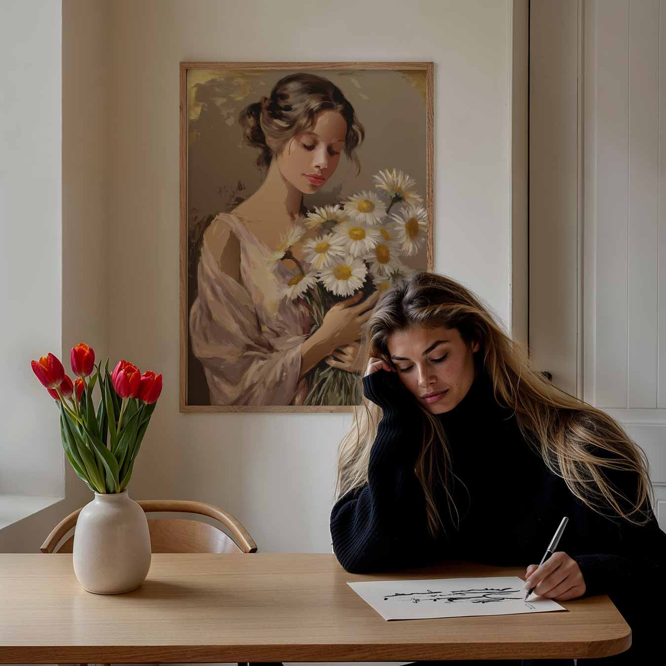 Lente Sfeer Met Margrieten Poster-WallArtistic