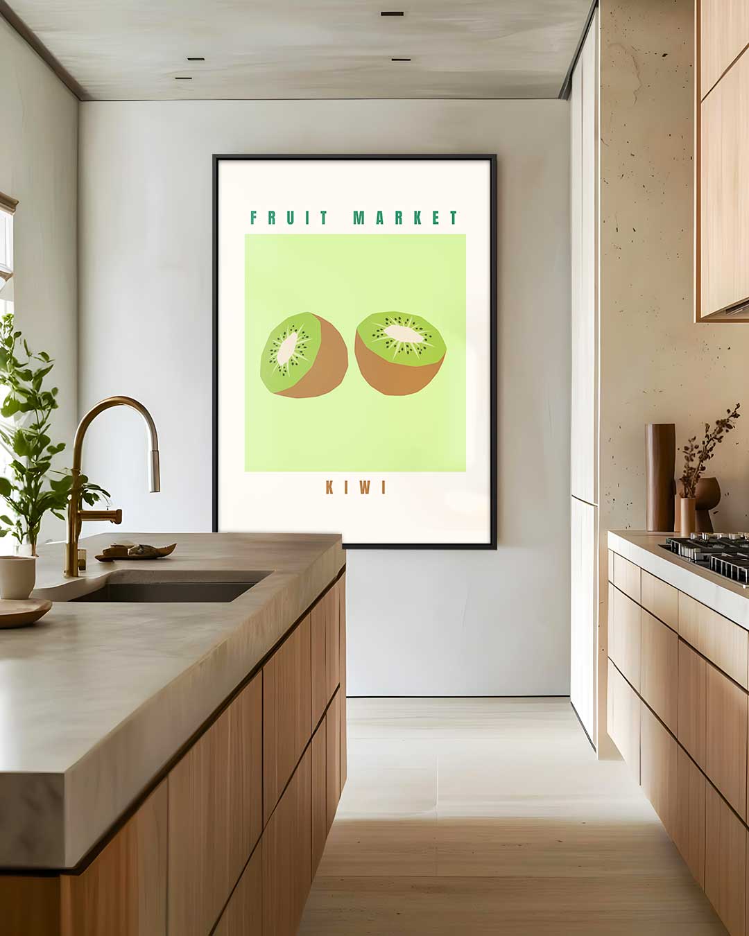Kleurige Kiwi Kunstprint Kunstwerk-canvas-dibond-plexiglas-wanddecoratie-WallArtistic