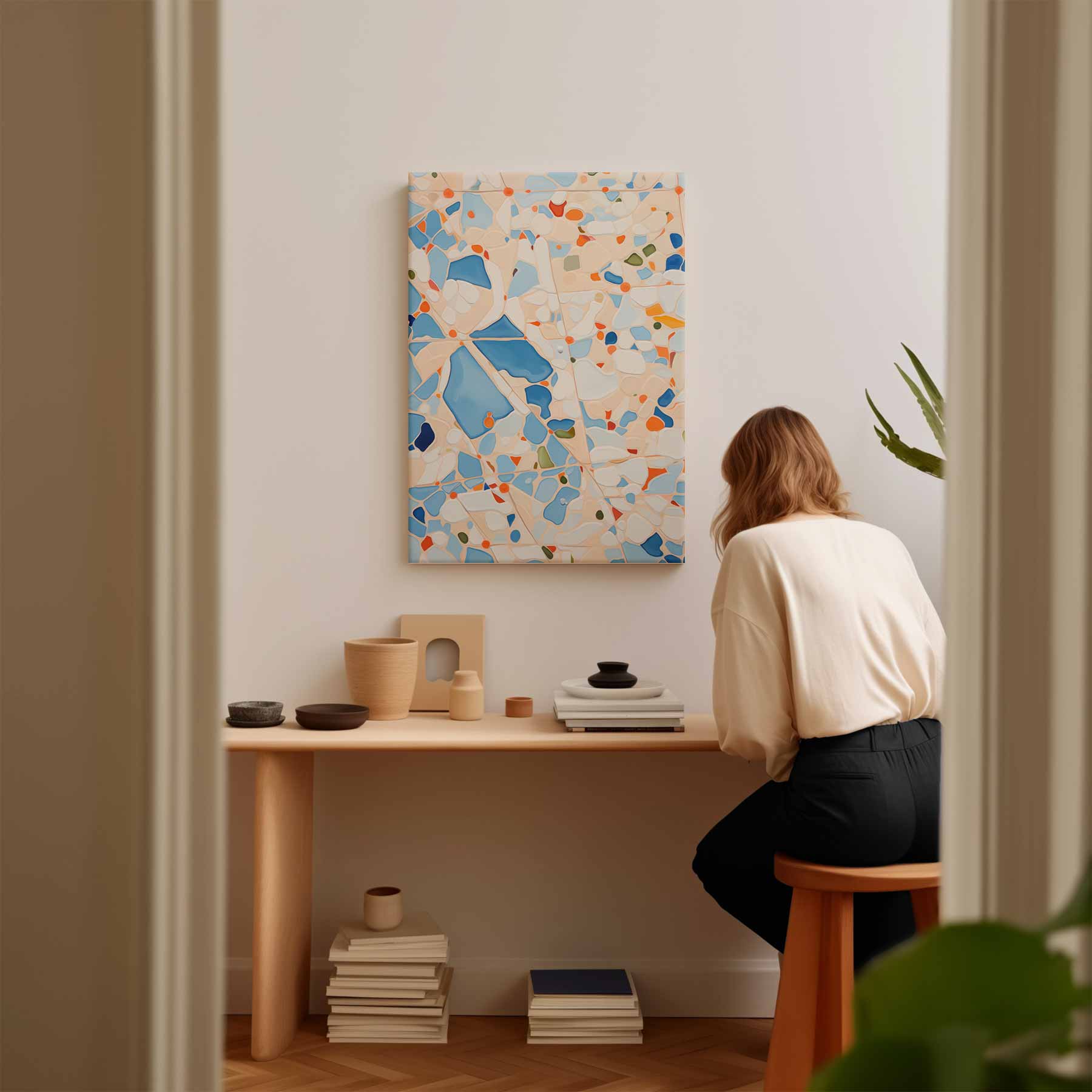 Vrolijk Abstract Patroon Kunstwerk-canvas-dibond-plexiglas-wanddecoratie-WallArtistic