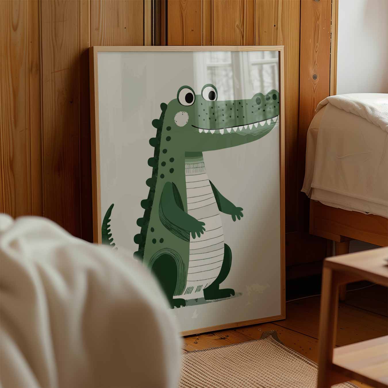 Vrolijke Krokodil Kinderkamerposter