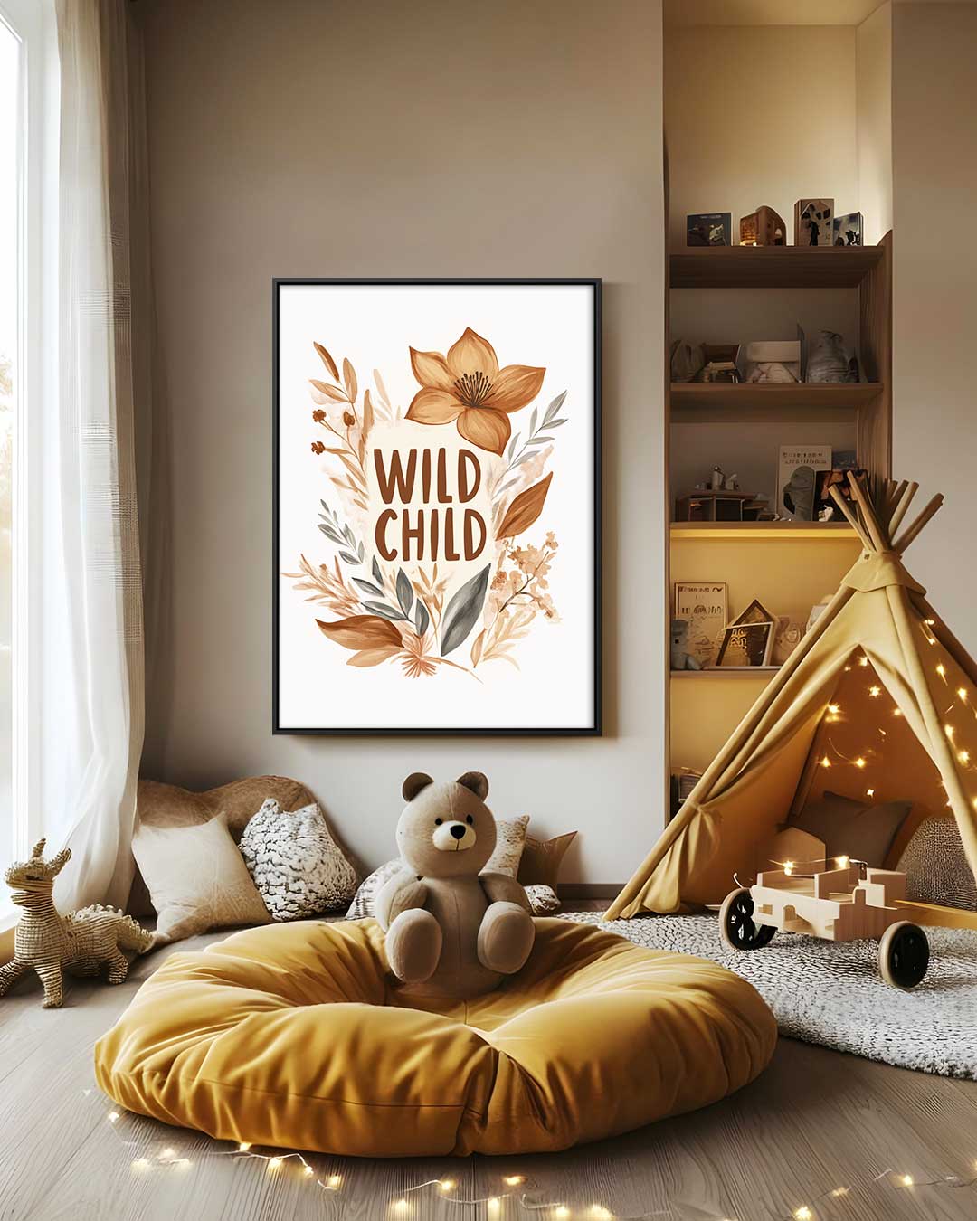 Wild Child Bloemenprint Kunstwerk-canvas-dibond-plexiglas-wanddecoratie-WallArtistic