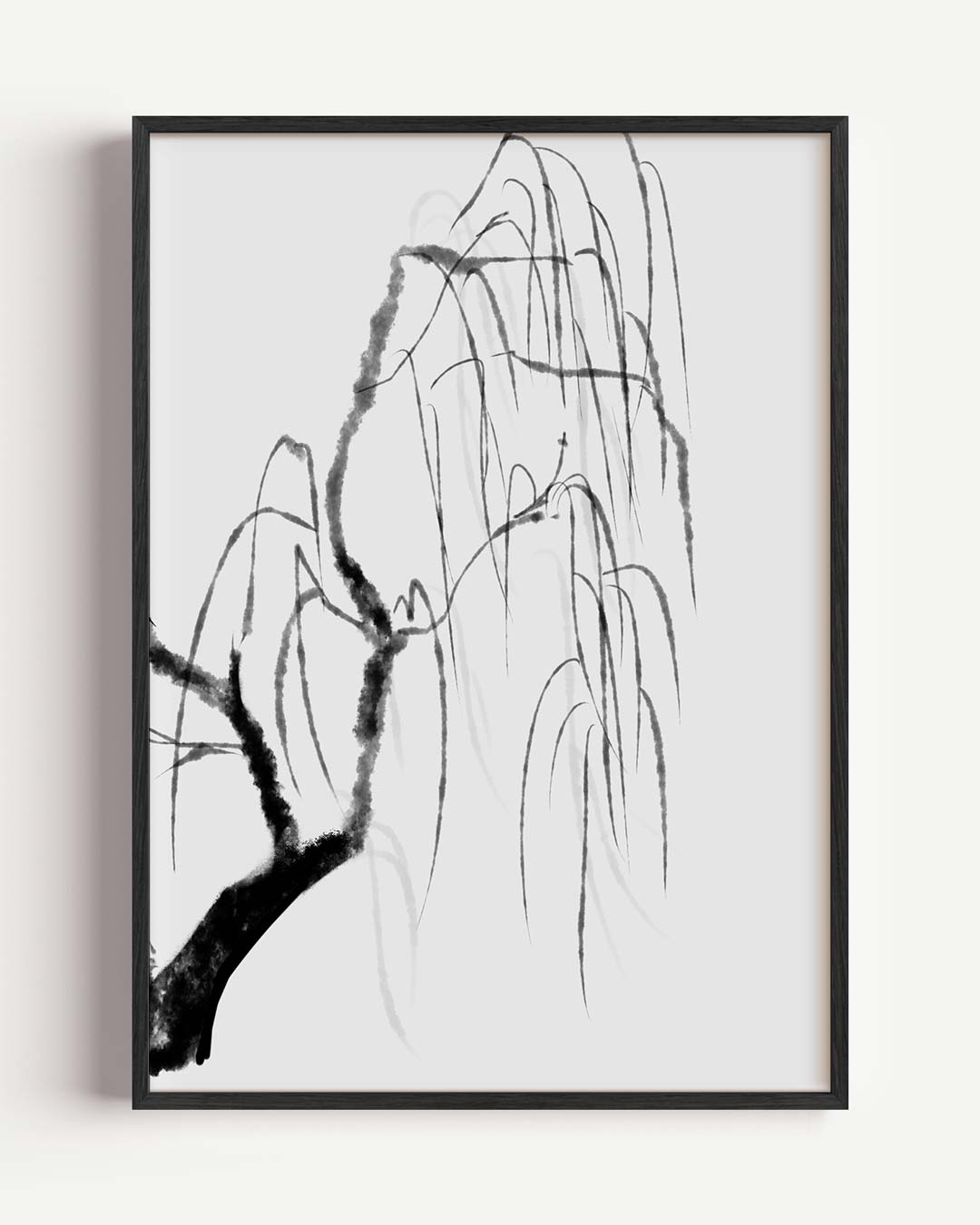 Elegante Zwart-witte Wilgentak Poster