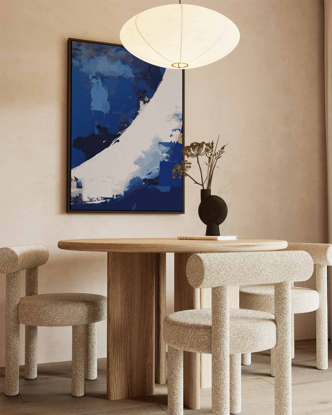 Golvende Blauw Kunstwerk-canvas-dibond-plexiglas-wanddecoratie-WallArtistic