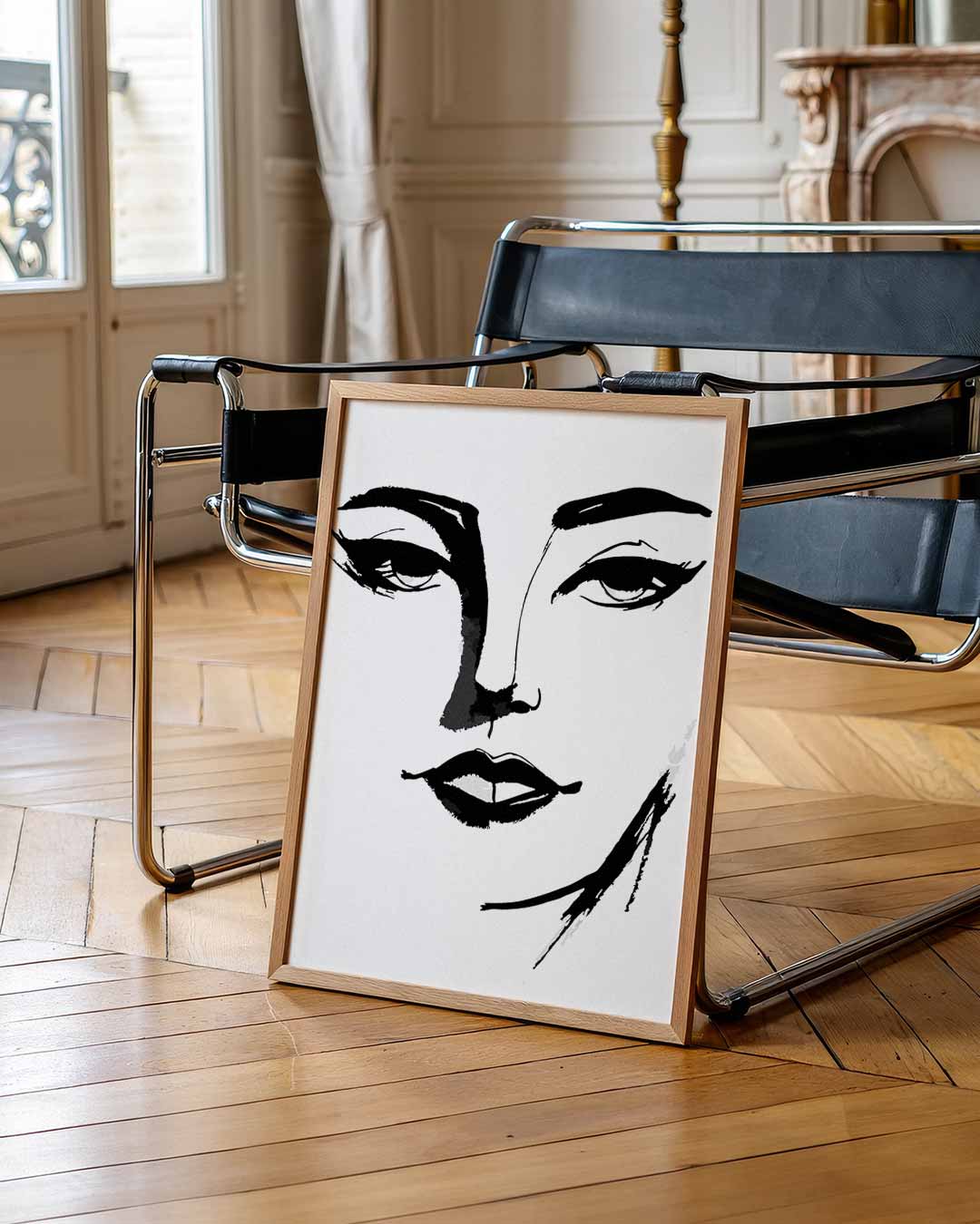 Minimalistische Gezichtsillustratie Poster