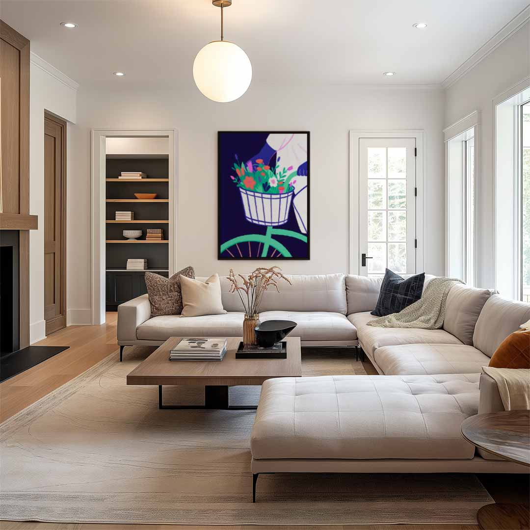 Fietstocht in Bloei Kunstwerk-canvas-dibond-plexiglas-wanddecoratie-WallArtistic
