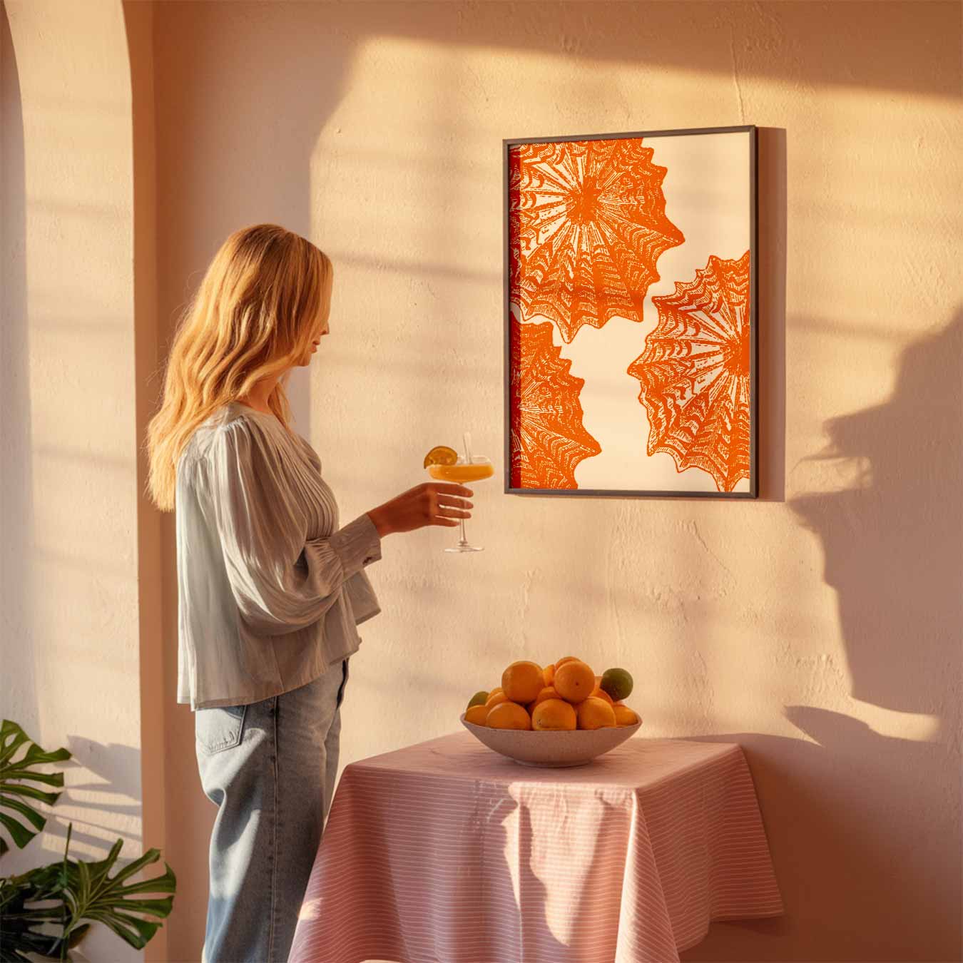 Stijlvolle Oranje Botanische Print Poster