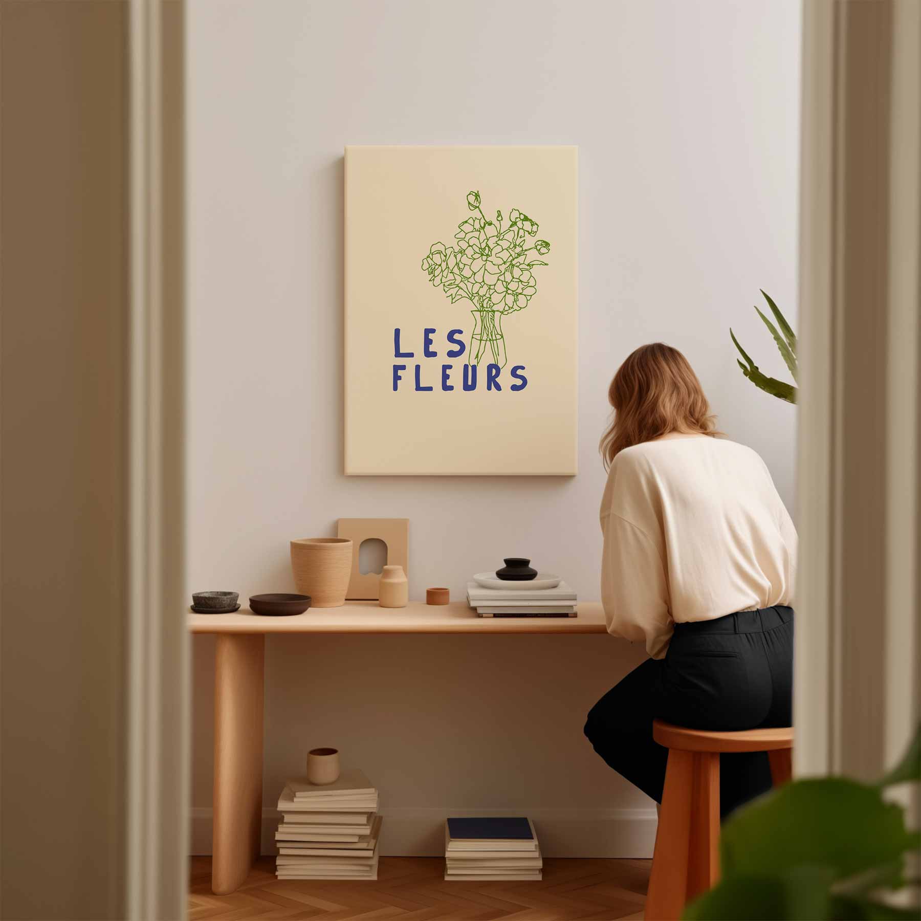 Les Fleurs Minimalistische Bloemenkunst Kunstwerk-canvas-dibond-plexiglas-wanddecoratie-WallArtistic