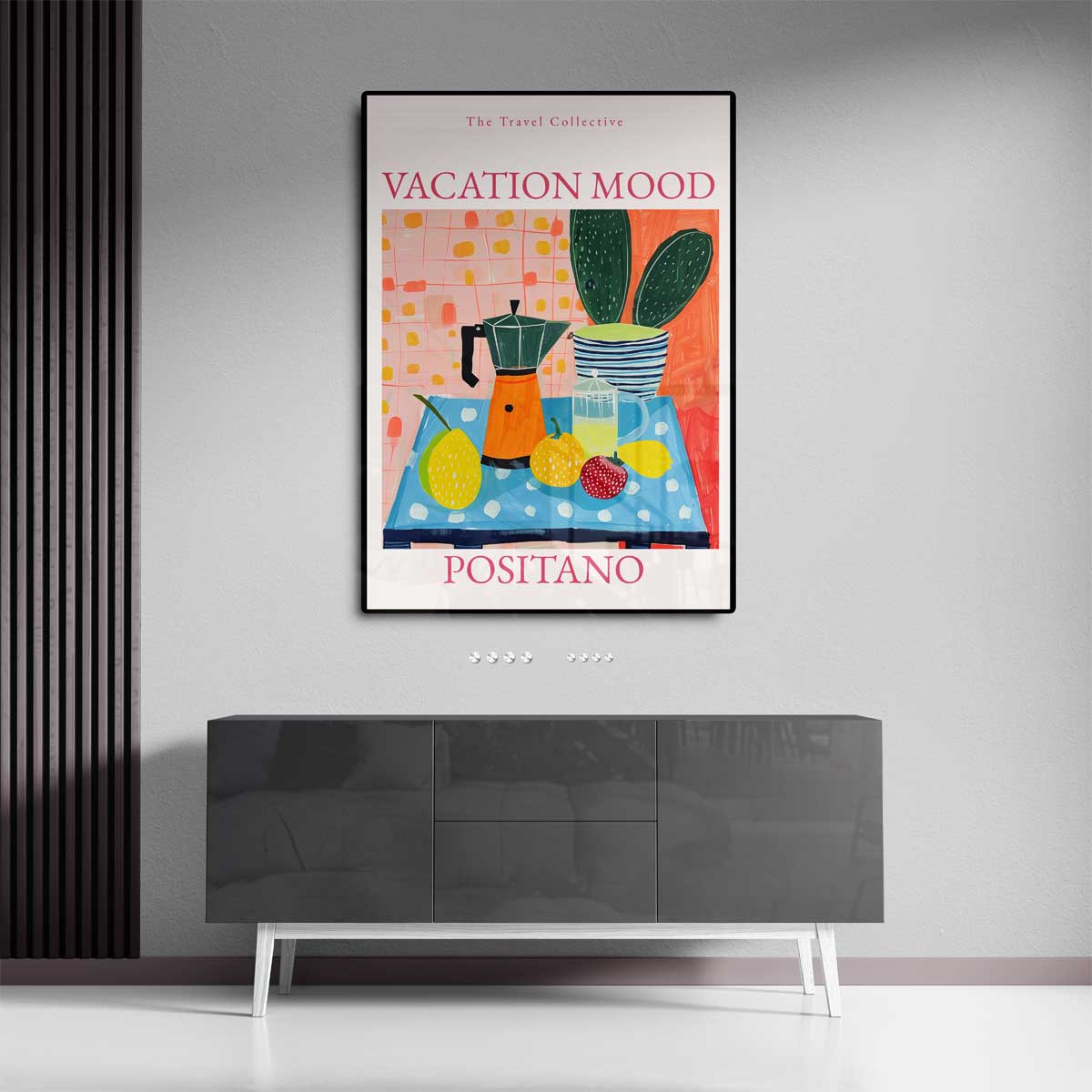 Zomerse Positano Vibes Kunstwerk-canvas-dibond-plexiglas-wanddecoratie-WallArtistic