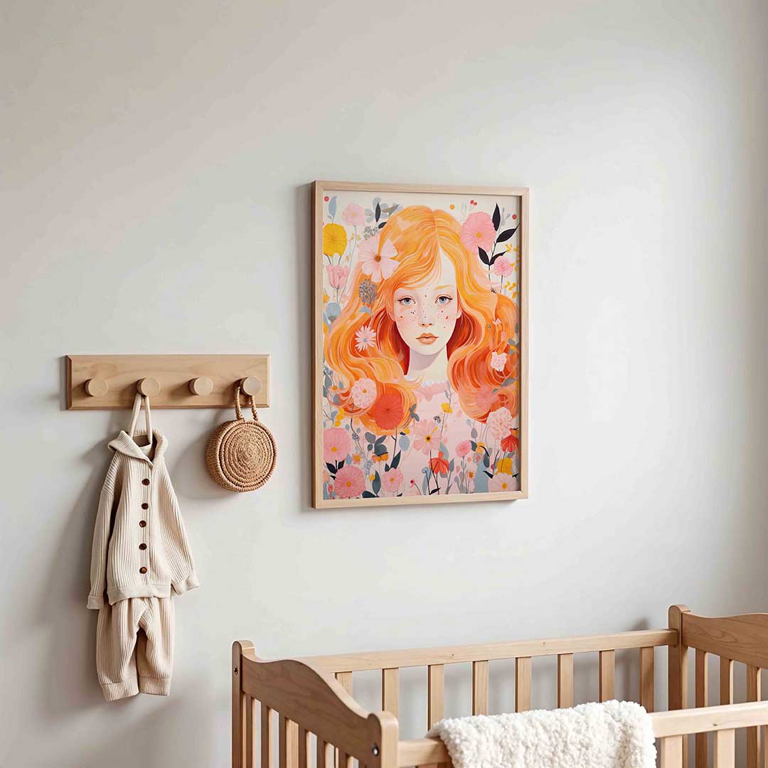 Meisje met bloemen Poster