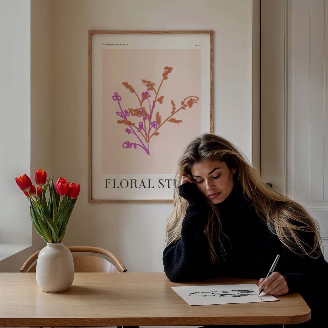 Elegante Bloemenstudie Poster-WallArtistic