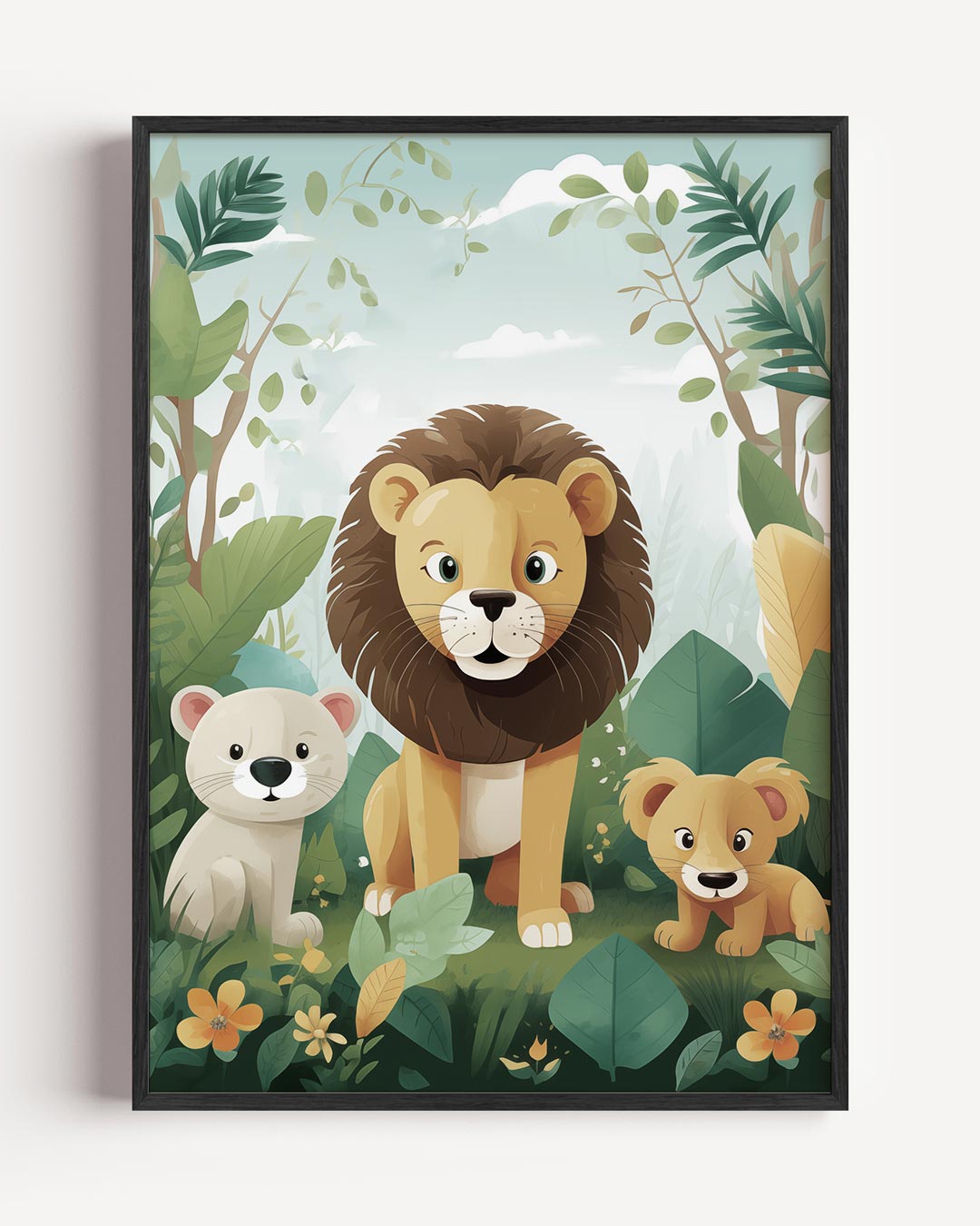 Speelse Jungle Dieren Poster-WallArtistic