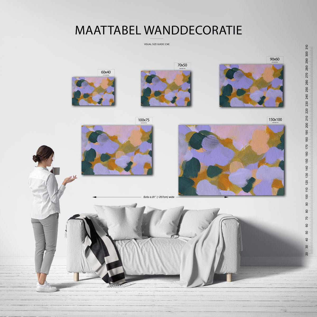 Kleurrijke vegen Kunstwerk