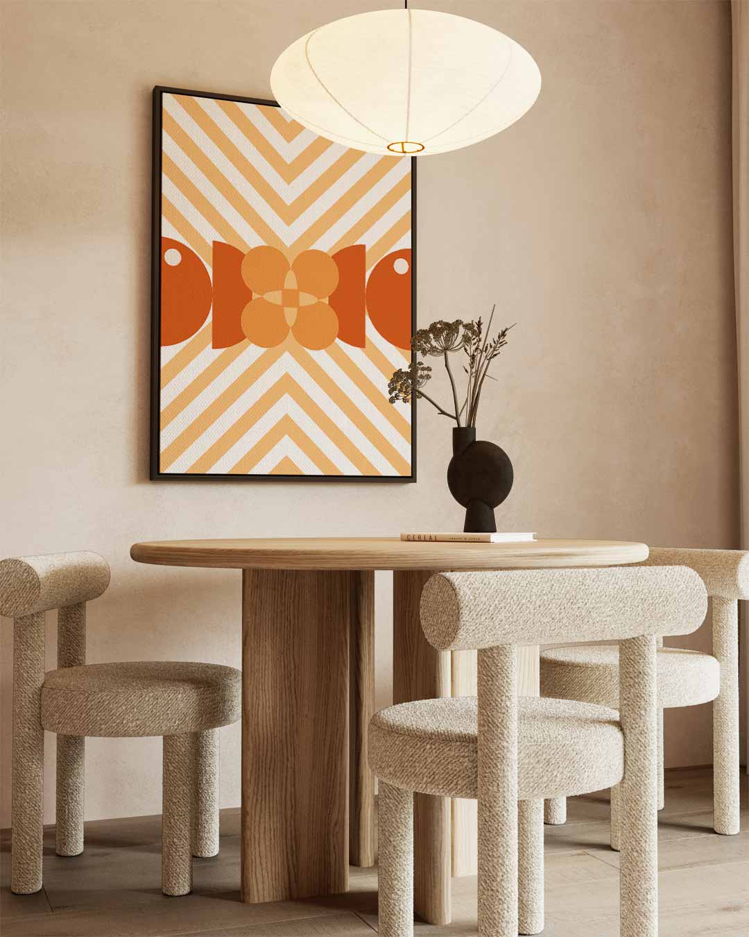 Retro Bloemenpatroon Kunstwerk Kunstwerk-canvas-dibond-plexiglas-wanddecoratie-WallArtistic
