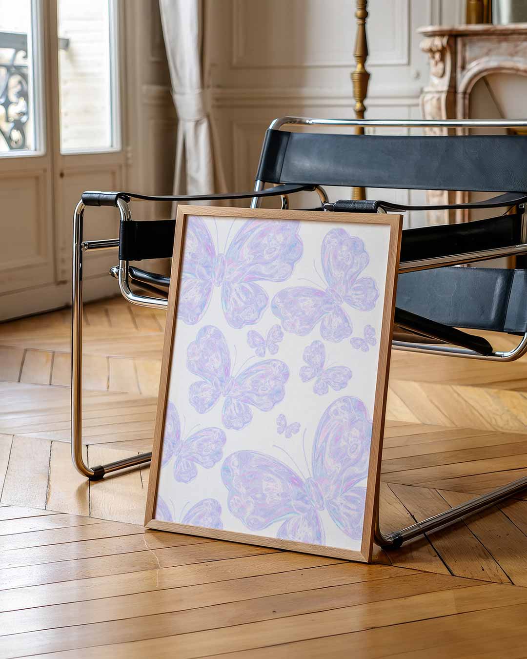 Vlinders in Pasteltinten Poster