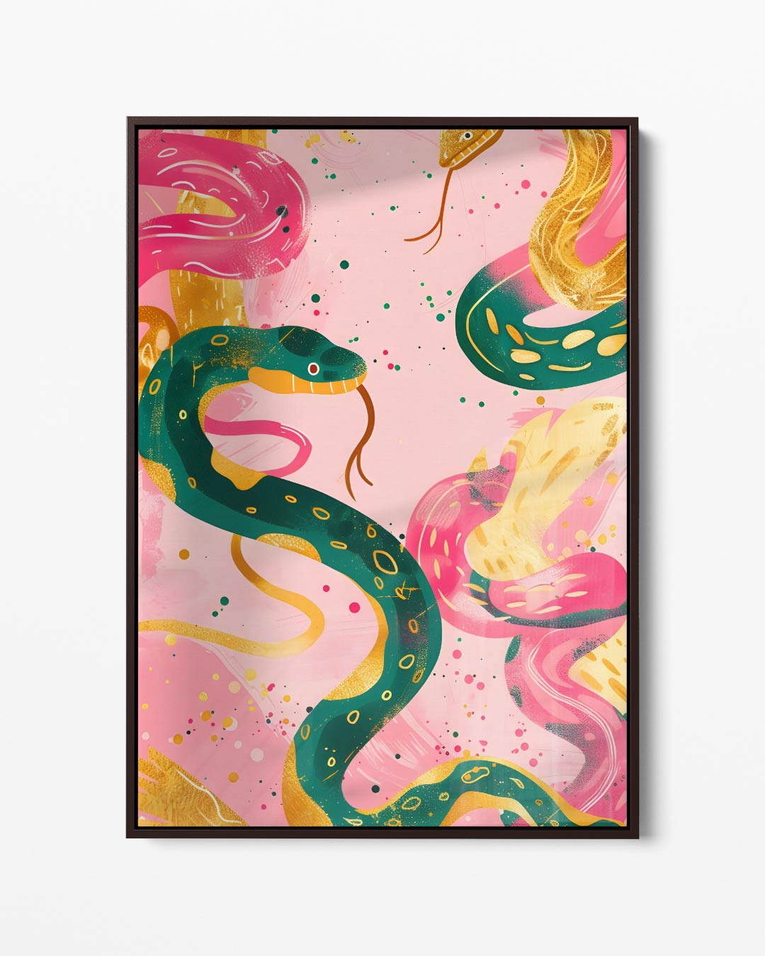 Vrolijk Slangenwandeling Kunstwerk-canvas-dibond-plexiglas-wanddecoratie-WallArtistic