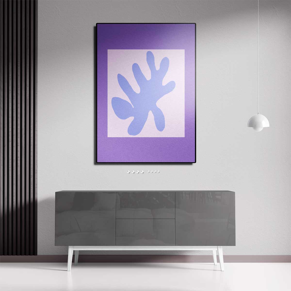 Abstracte Bladvorm in Paarstinten Kunstwerk-canvas-dibond-plexiglas-wanddecoratie-WallArtistic