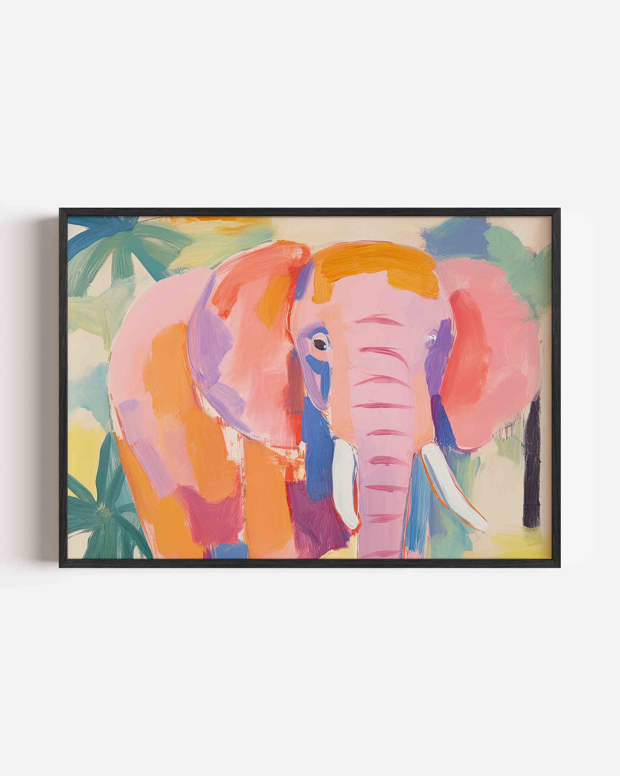 Olifant in kleurrijke tinten Poster