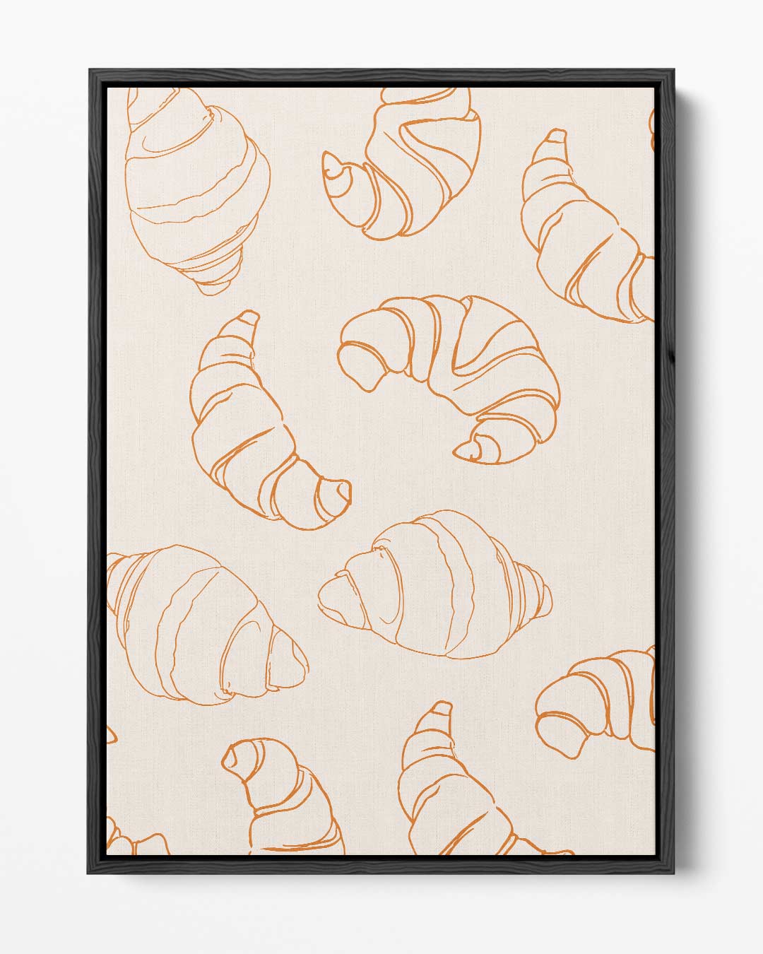 Croissant Illustratie Patroon Kunstwerk-canvas-dibond-plexiglas-wanddecoratie-WallArtistic