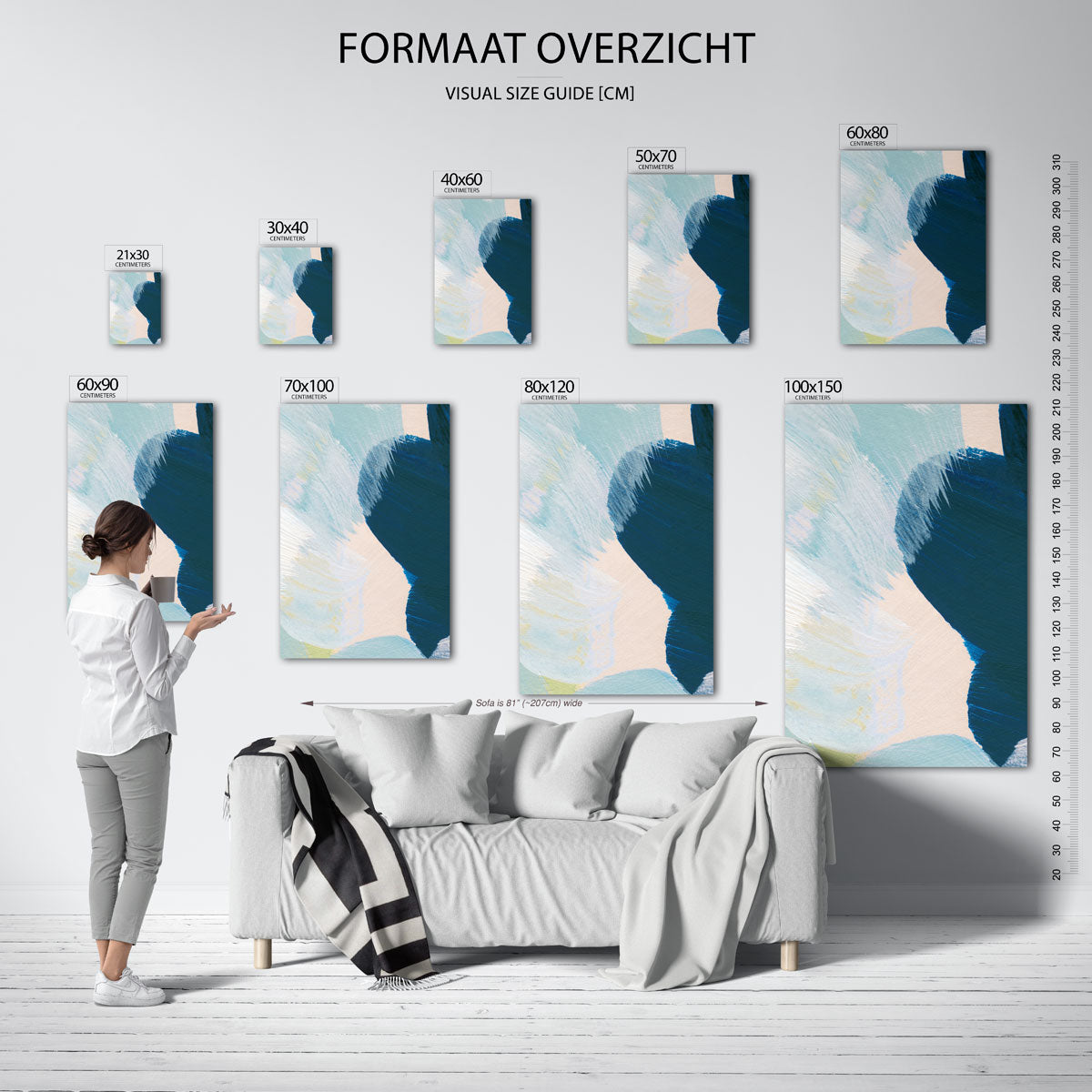 Abstracte penseelstreken Poster
