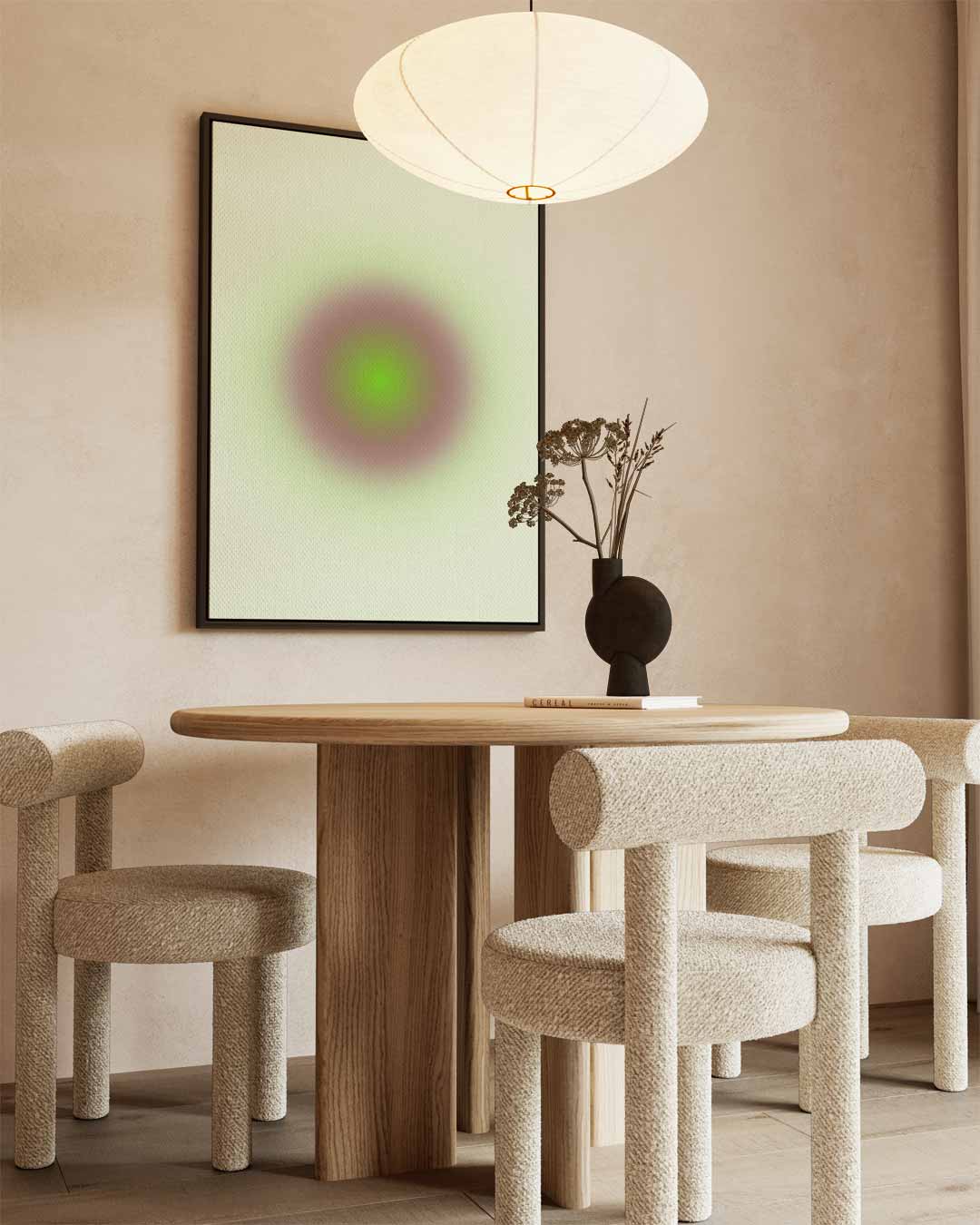 Groene Rust Cirkel Kunstwerk-canvas-dibond-plexiglas-wanddecoratie-WallArtistic