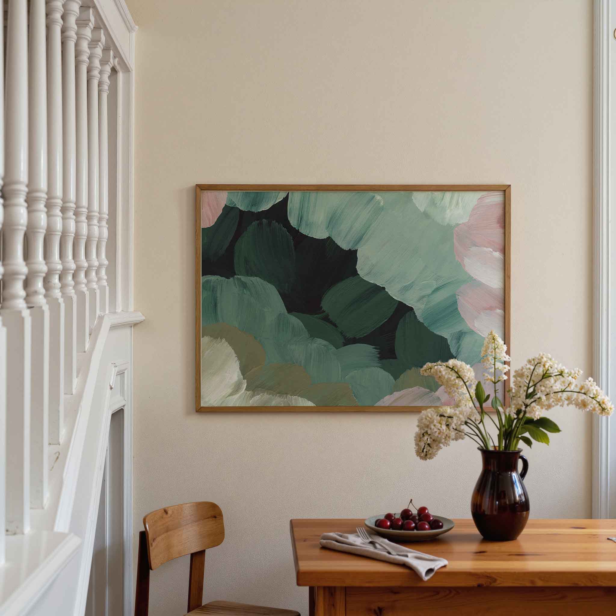 Abstracte groene vormen Poster