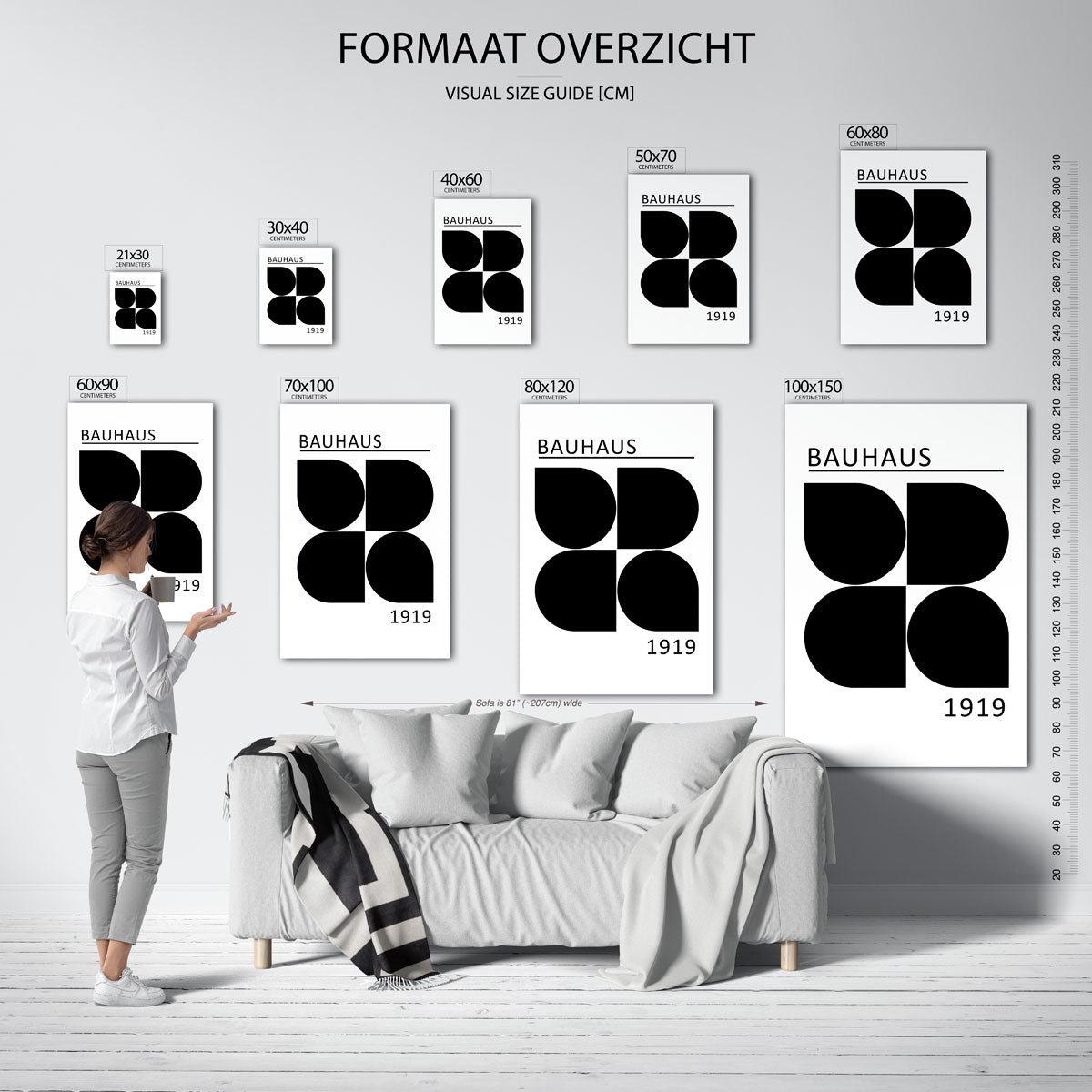 Zwart wit vormen Poster