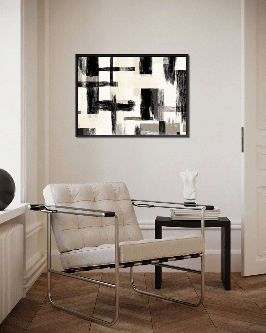 Geometrische borstelvegen Kunstwerk