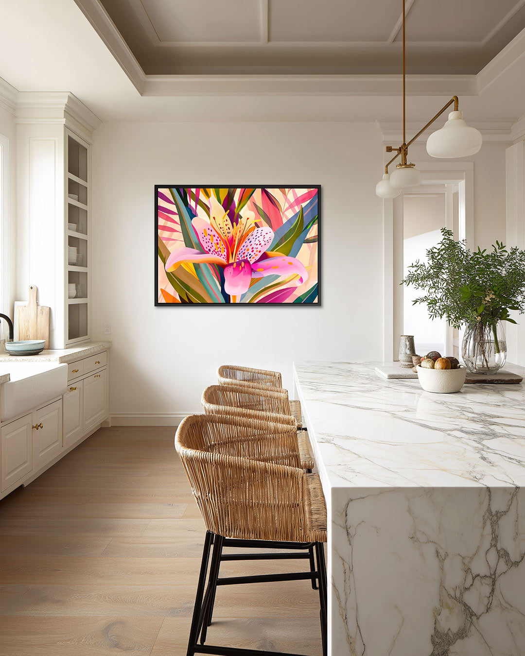 Kleurrijke bloemillustratie Kunstwerk