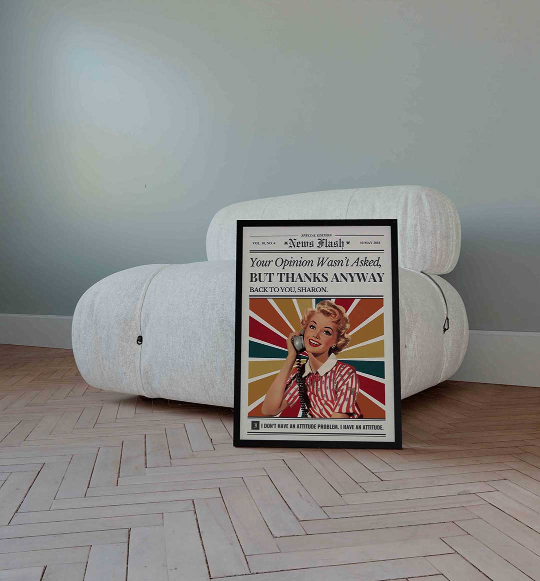 Vrouw met telefoon Poster