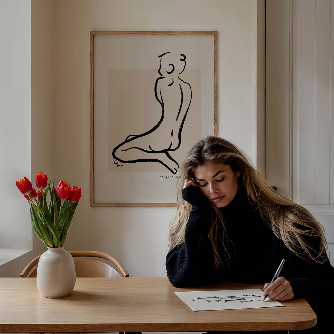 Elegante Vrouwelijke Silhouet Poster-WallArtistic