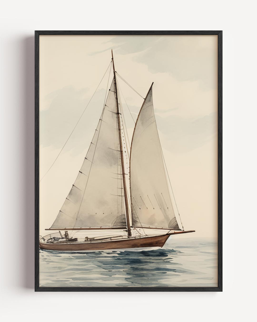 Klassieke Zeilboot op Kalm Water Poster-WallArtistic