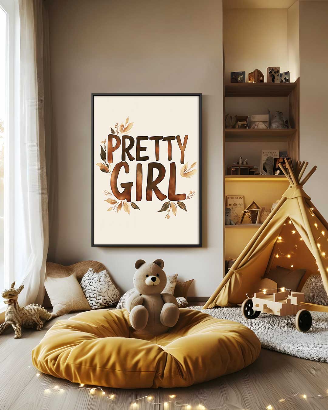 Lovely Girl Bloemenposter Kunstwerk-canvas-dibond-plexiglas-wanddecoratie-WallArtistic