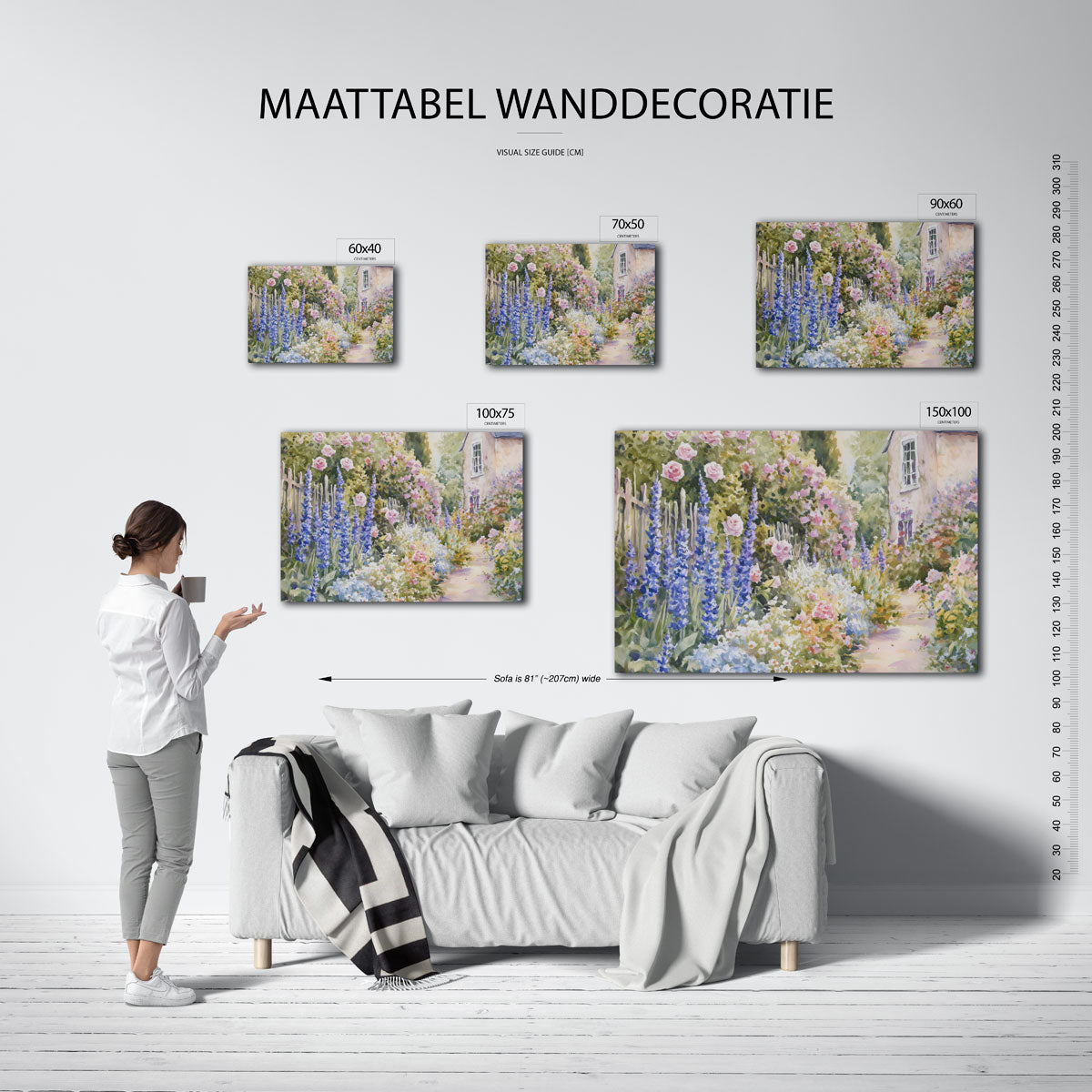 Bloementuin zomer Kunstwerk