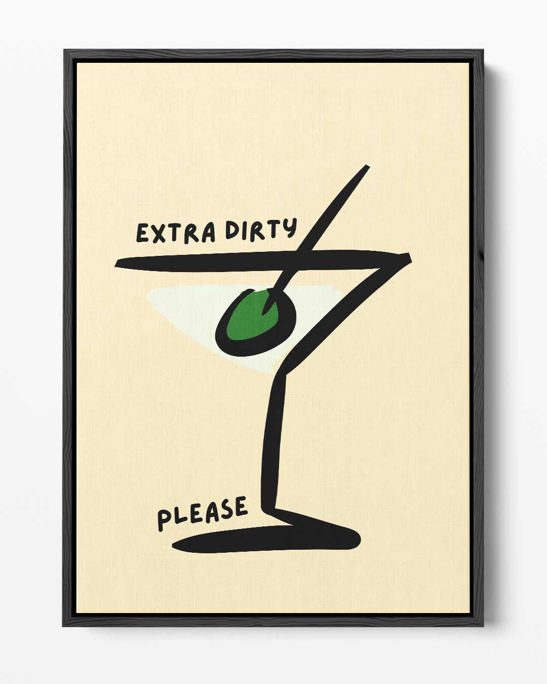 Extra Dirty Martini Illustratie Kunstwerk-canvas-dibond-plexiglas-wanddecoratie-WallArtistic