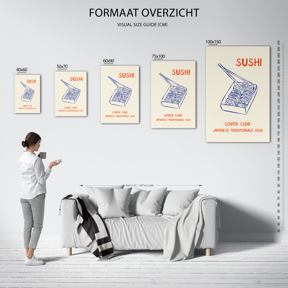 Sushi illustratie Kunstwerk