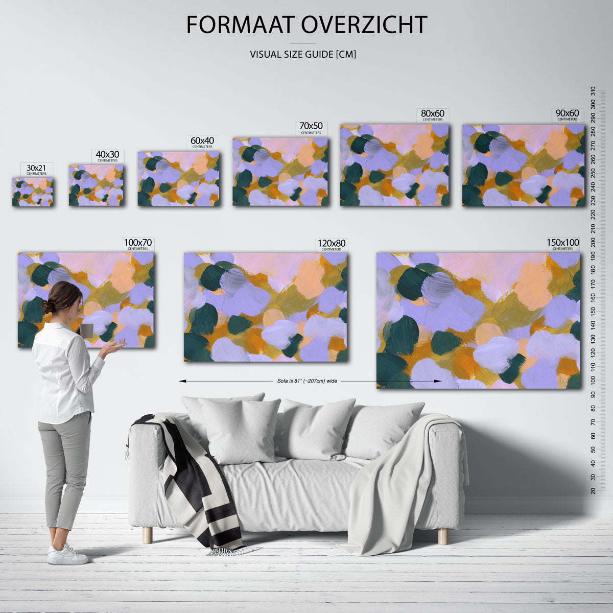 Abstracte penseelstreken Poster