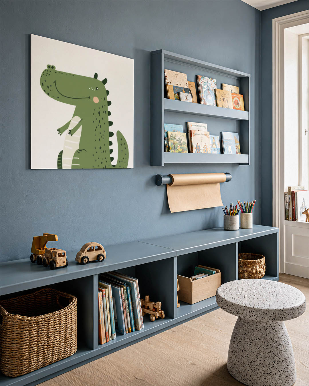 Vrolijke dinosaurus illustratie Kunstwerk