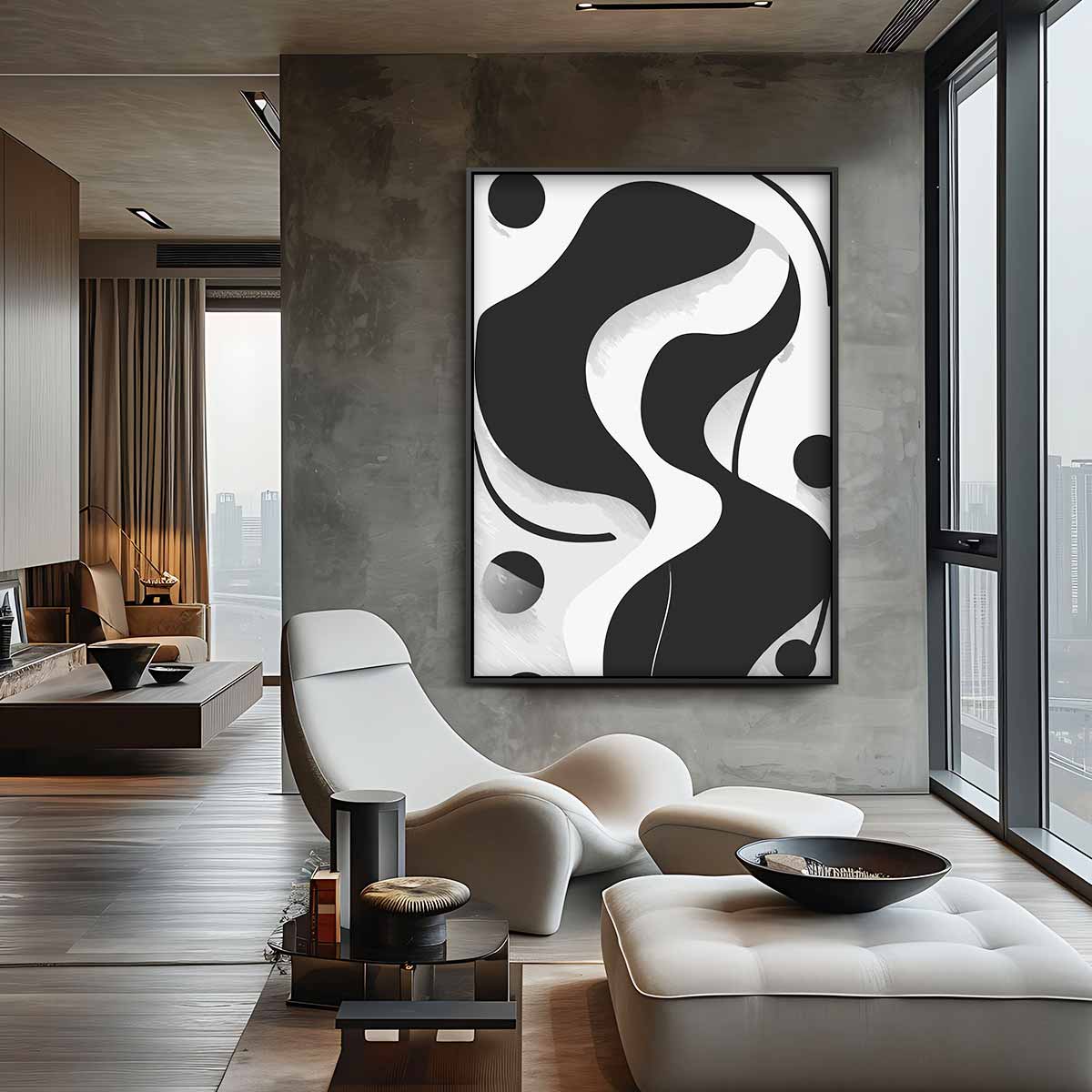 Modern Abstracte Vormen Kunstwerk-canvas-dibond-plexiglas-wanddecoratie-WallArtistic