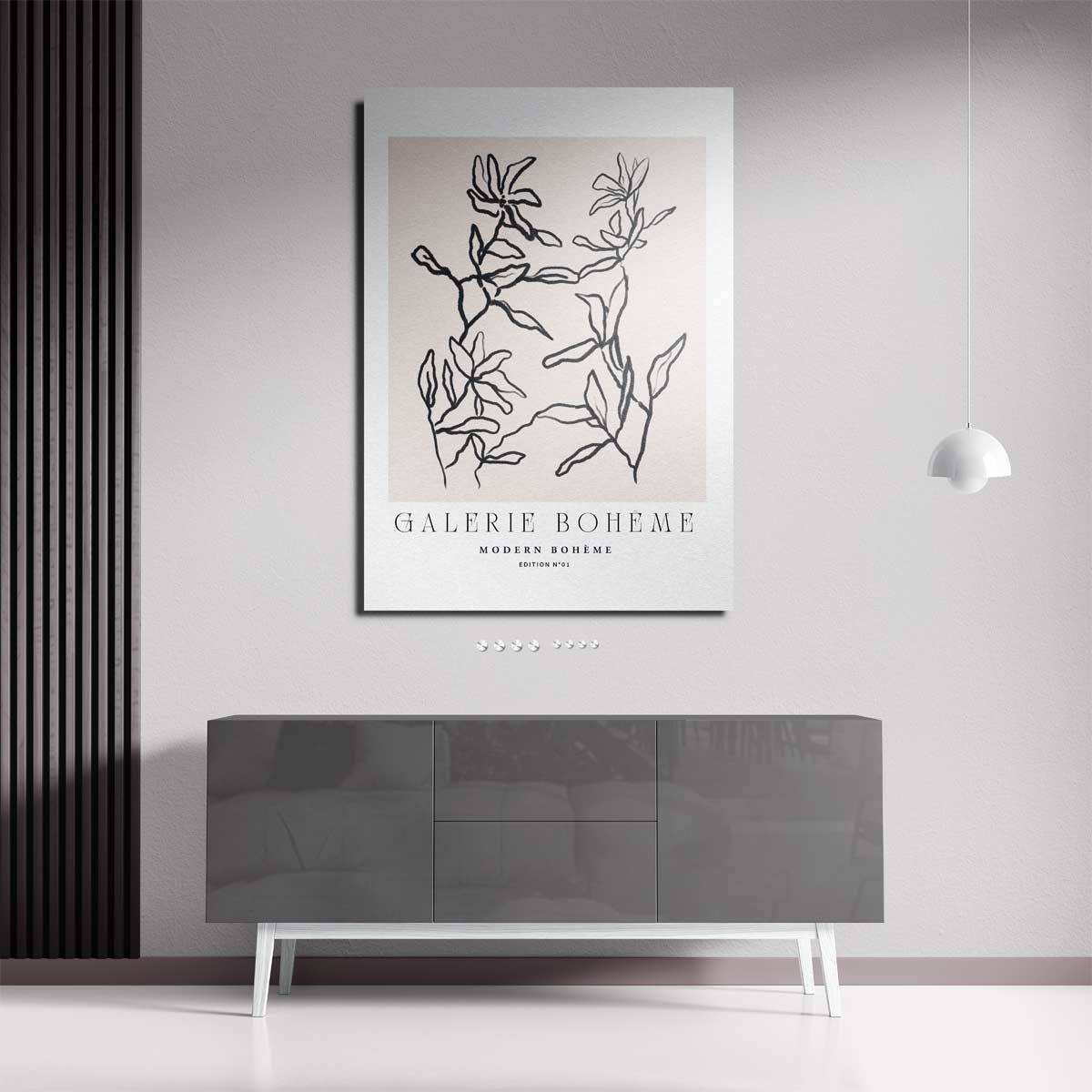 Moderne Bloemenlijnen Kunstwerk-canvas-dibond-plexiglas-wanddecoratie-WallArtistic