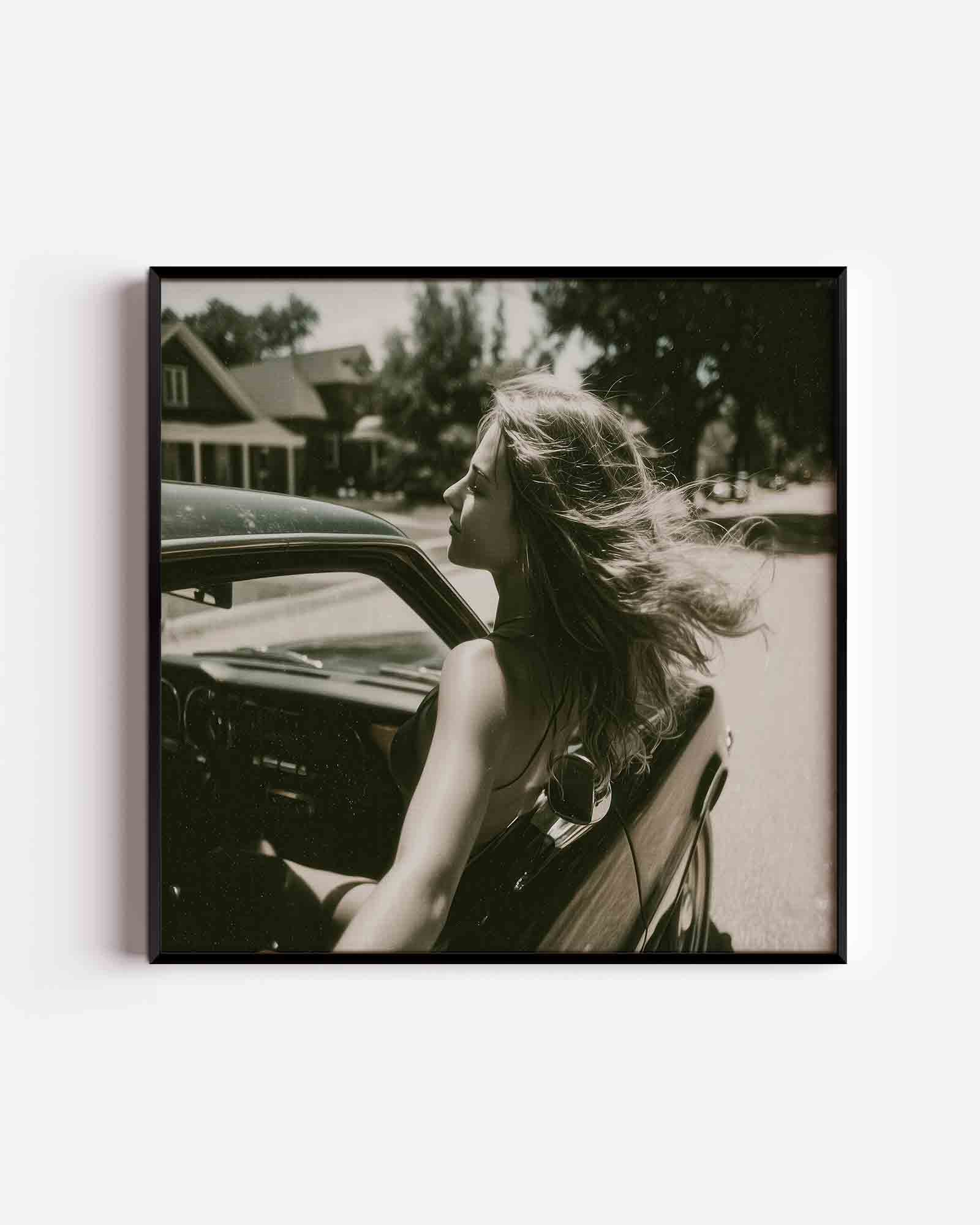 Vrouw in auto Poster
