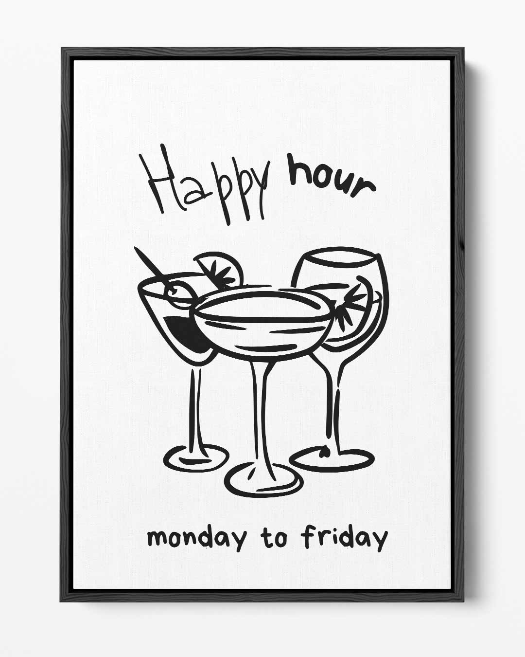 Happy Hour Illustratie Kunstwerk-canvas-dibond-plexiglas-wanddecoratie-WallArtistic