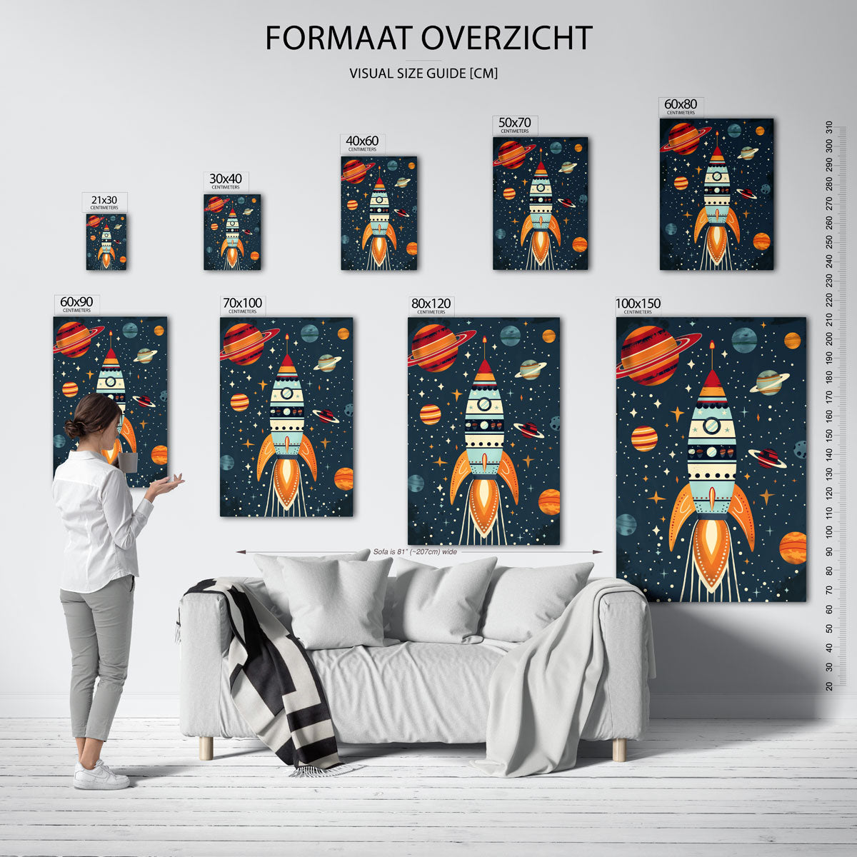 Raket en planeten Poster