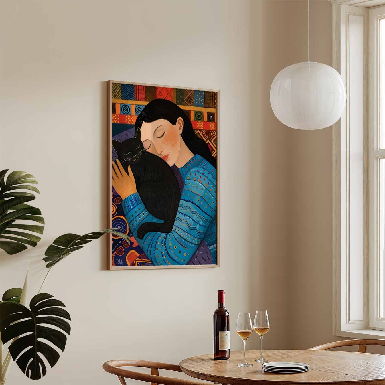 Warme Knuffel met Kat Poster