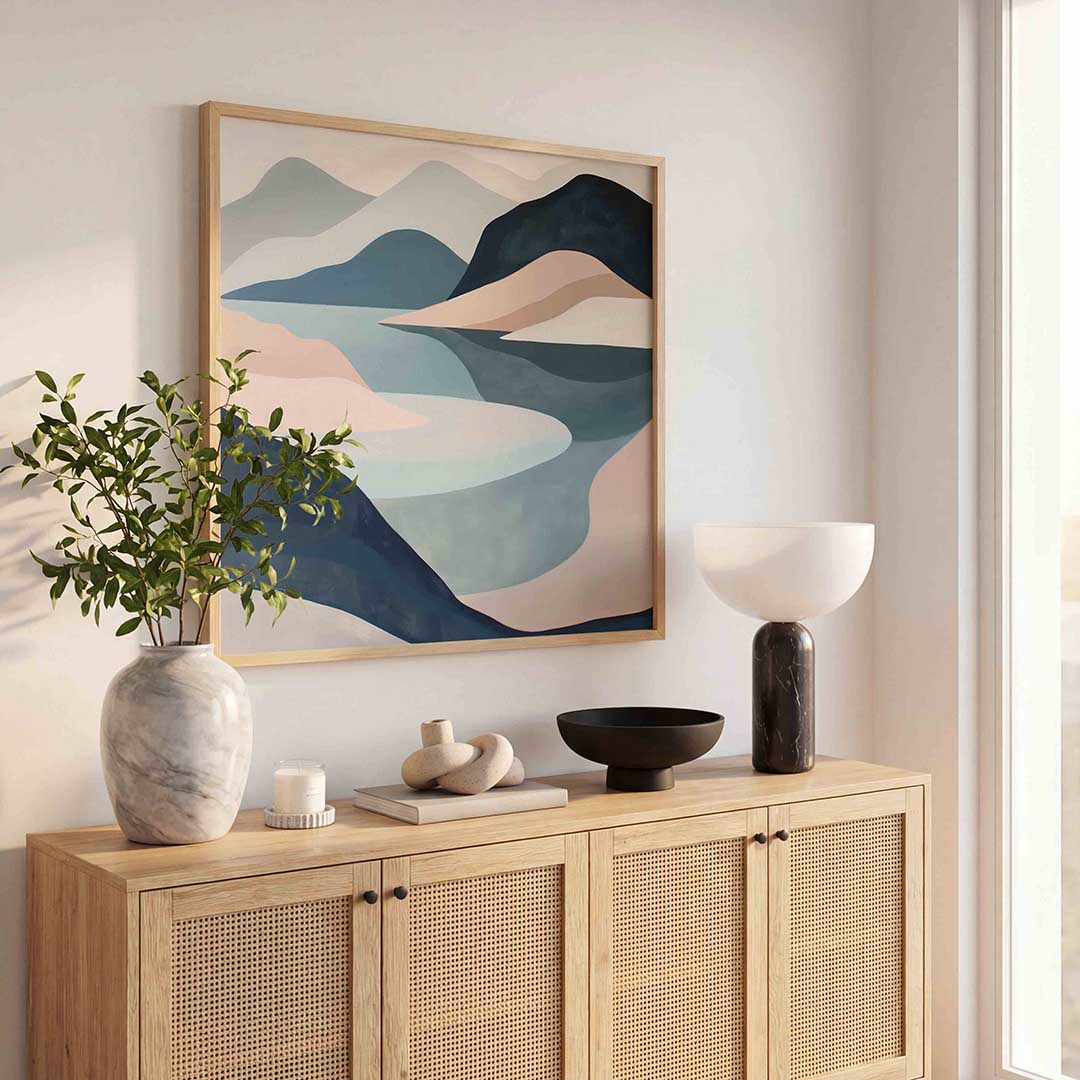Landschap met bergen Poster